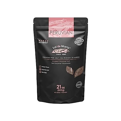 MARAS GOURMET Salt| Peruvian Smoked Salt Unique Flavor and Hand Harvest | 21 oz.