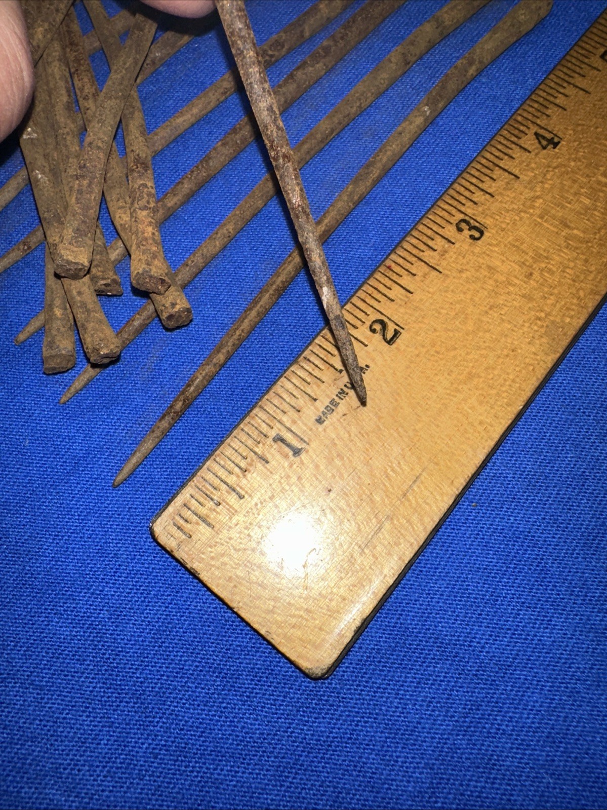 Antique Nails 5 inch Long Unique Shape Reclaimed Hardware Very Old!! 20 Nails