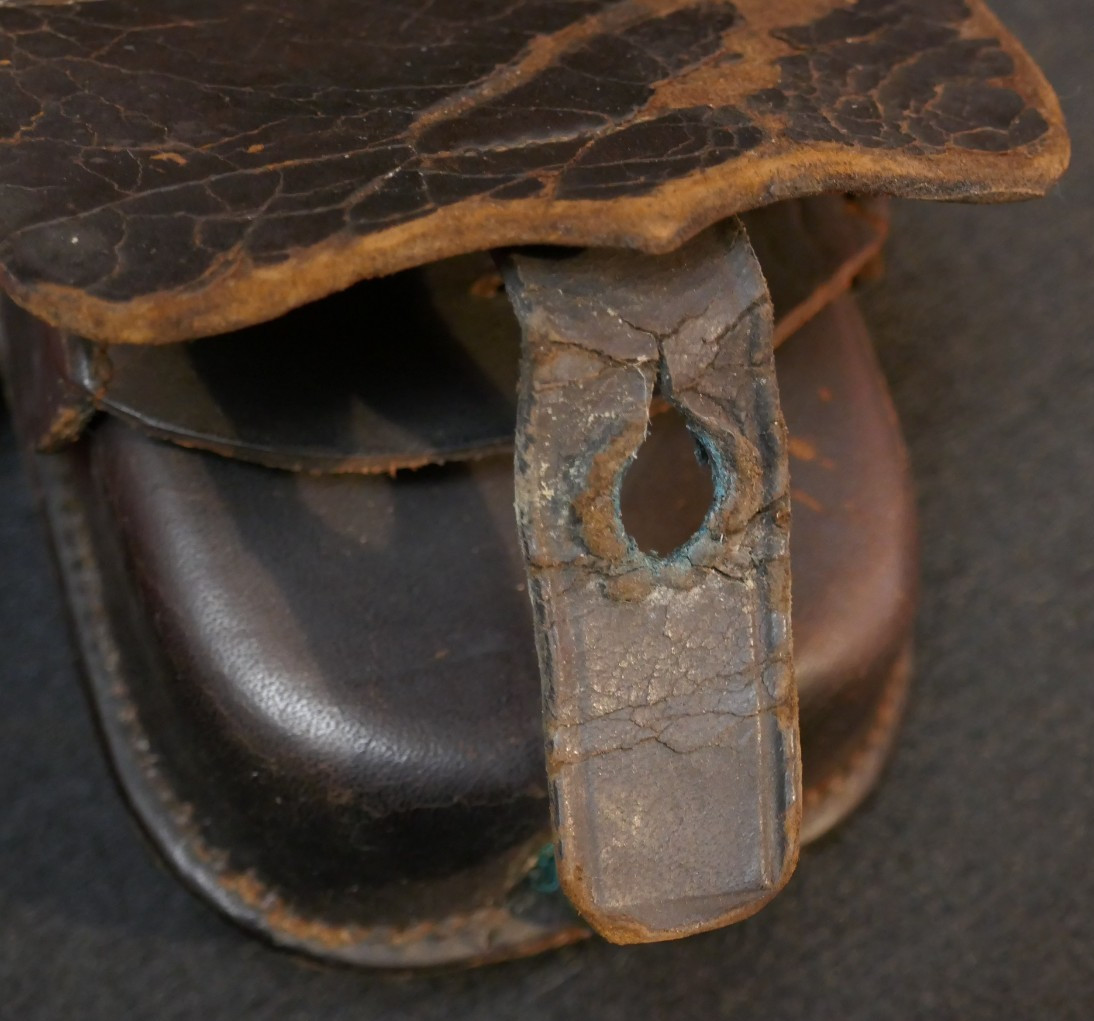 Civil War US Federal Union Army Cartridge Belt Cap Box Leather Field Issued Cond