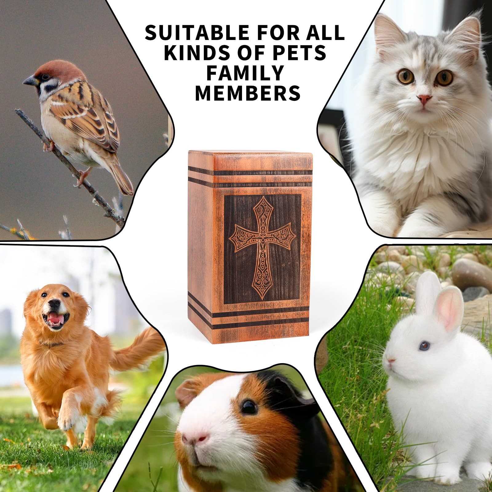 NEXFORTUNE Large Wooden Urns for Human Ashes Adult Large, Distressed Color