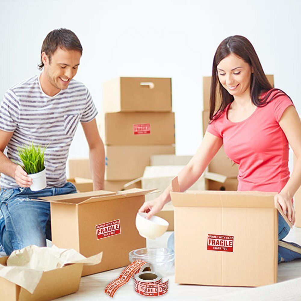 10000 ( 20 Roll ) 3 x 5 Fragile Handle With Care Stickers Shipping Mailing Label