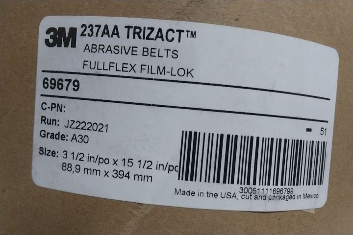 3M Trizact 69679 20 Pk 3-1/2 In x 15-1/2 In Abrasive Belt