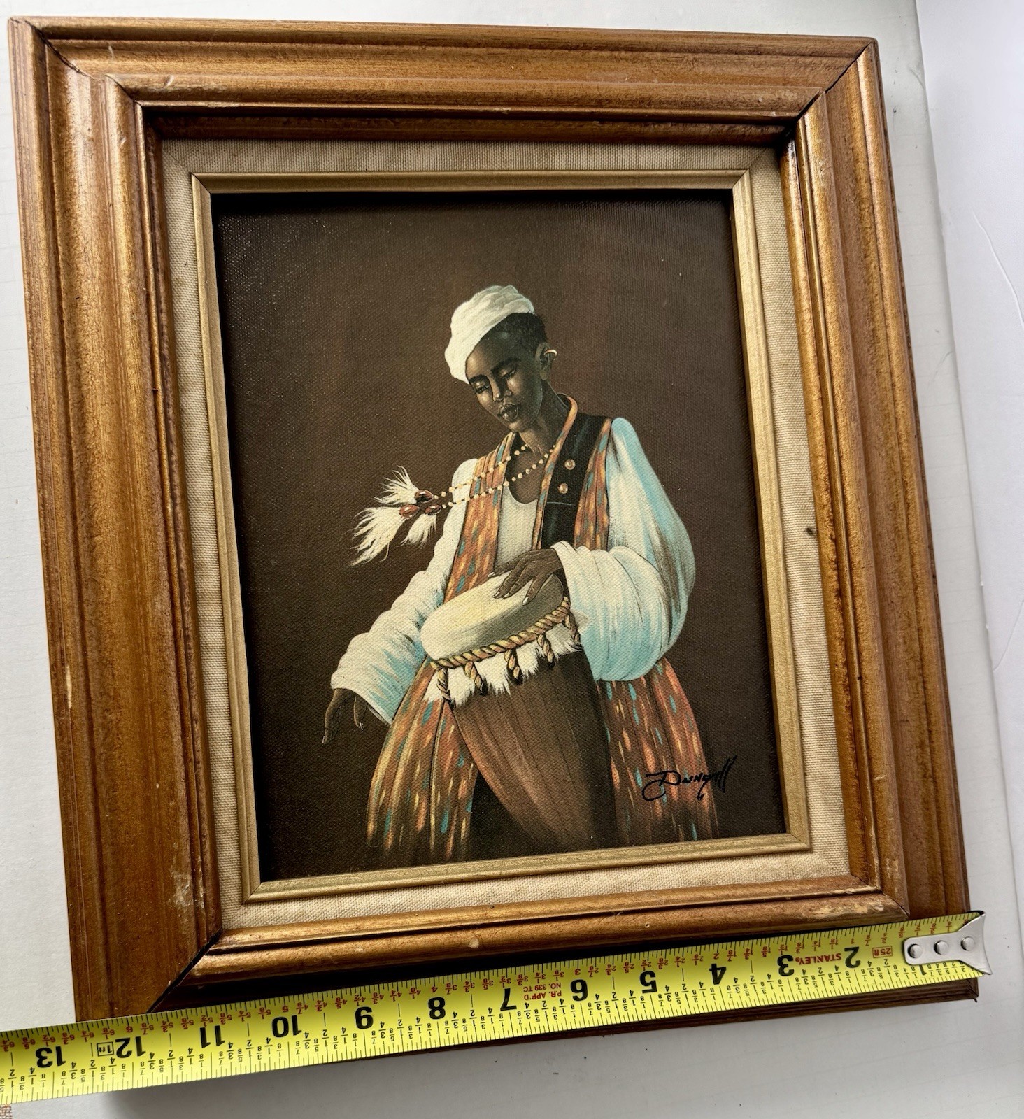 ELAINE DUNGILL AFRICAN AMERICAN WOMAN WITH DRUM GICLEE ON CANVAS PAINTING (2)