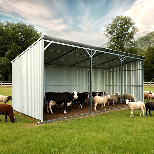 Free Shipping NEW 12'*25' Galvanized Metal Livestock Shed Buildings Farm In USA