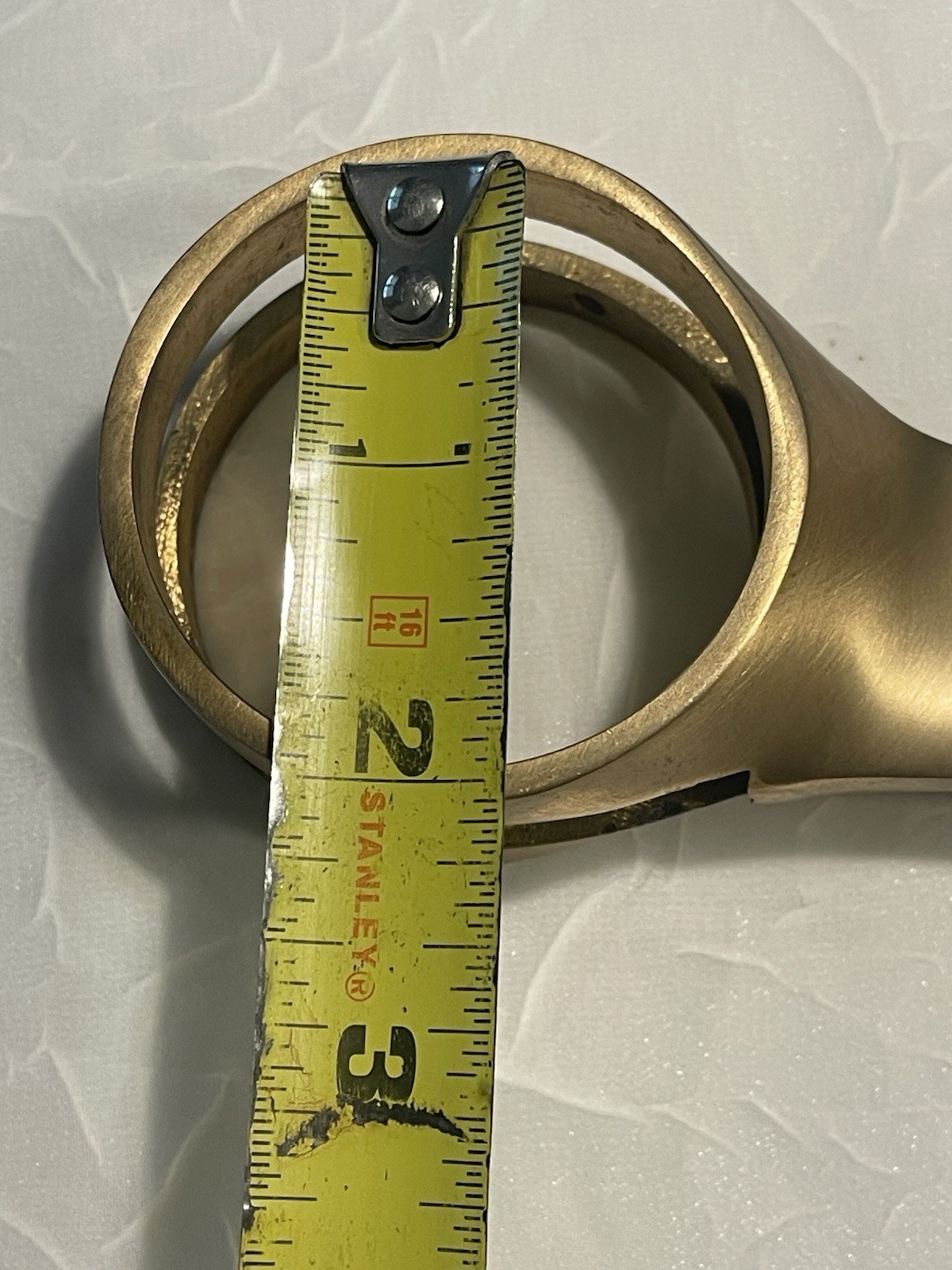 Set Of 3 Swing Arm Cast Solid Brass Bar Foot Rails, 2 inches