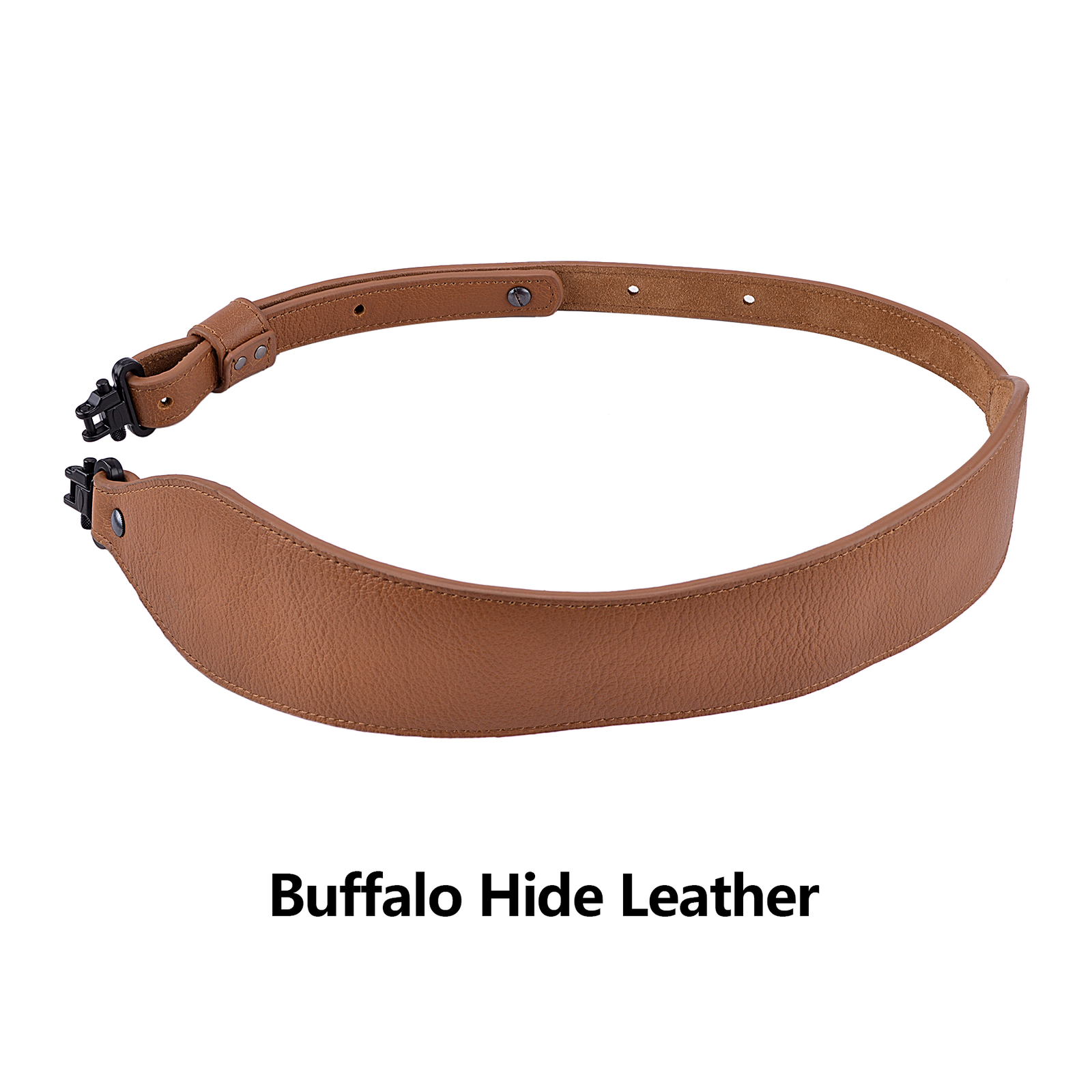 Rifle Sling Buffalo Hide Leather Sling with Swivels Hardware 1" Wide Padded
