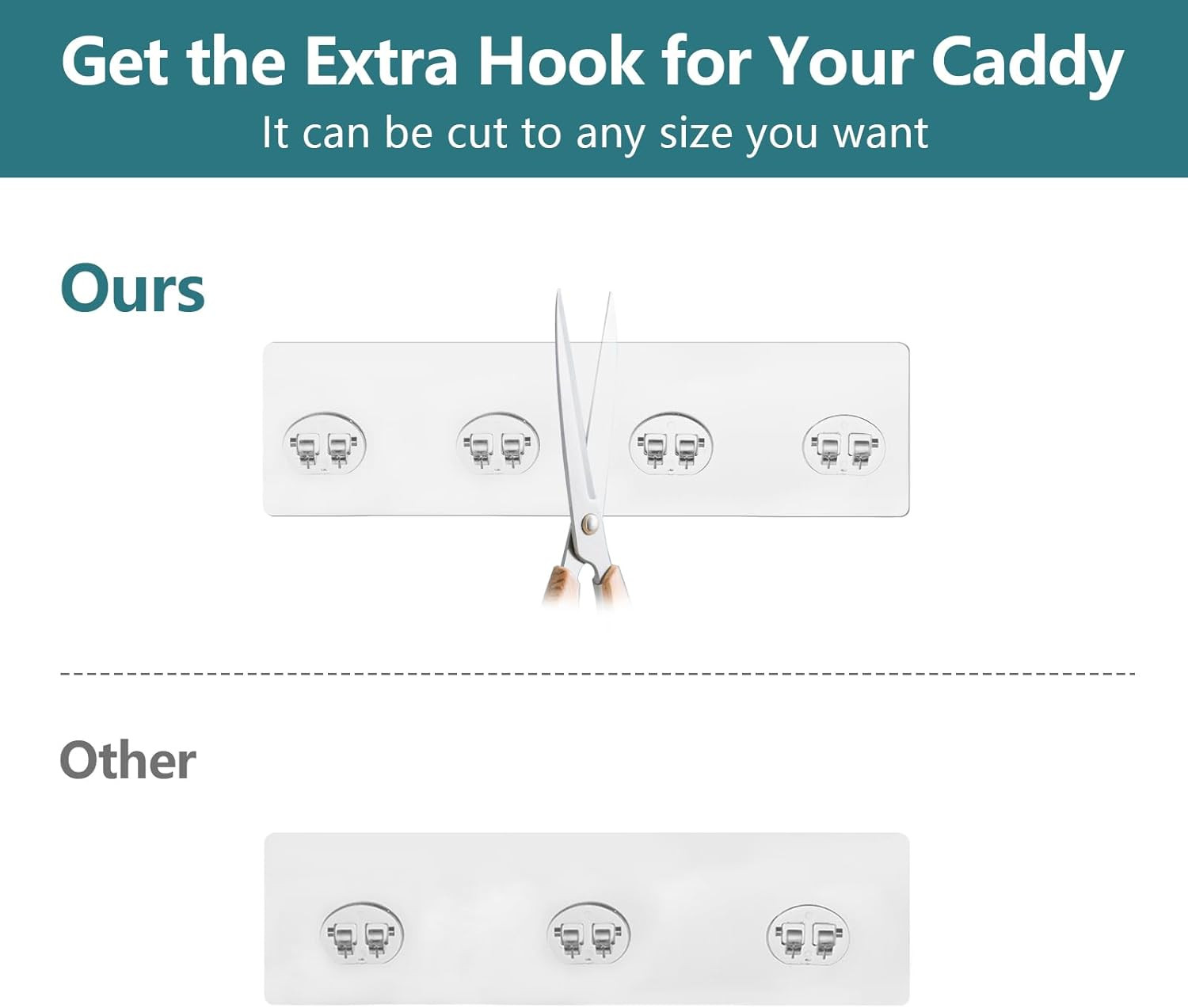 4 Pack Shower Caddy Adhesive Replacement, Strong Shower Shelf Adhesive Hooks for