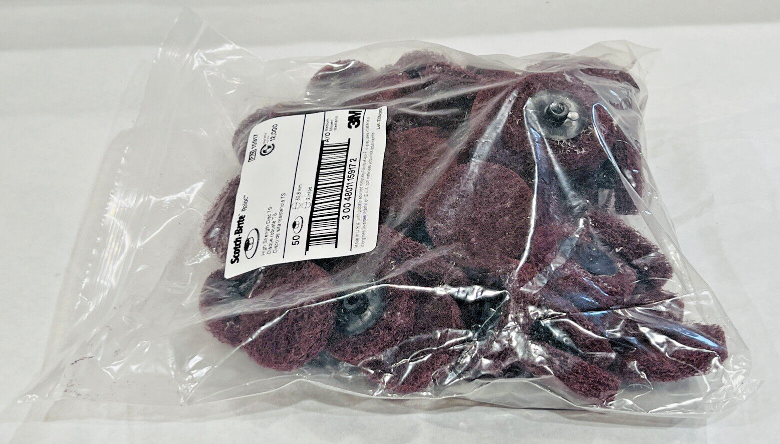 (50) 3M Scotch-Brite Roloc TS Quick Change High Strength Disc 2" Medium Grit