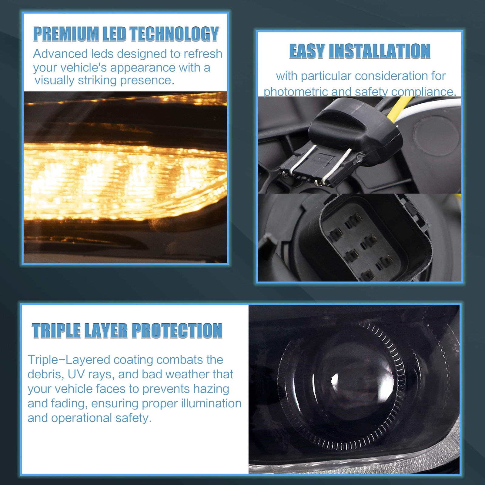 Headlight for 2014-2015 Chevrolet Camaro 5th Gen(LS, LT, SS, ZL1, Z/28) Regular