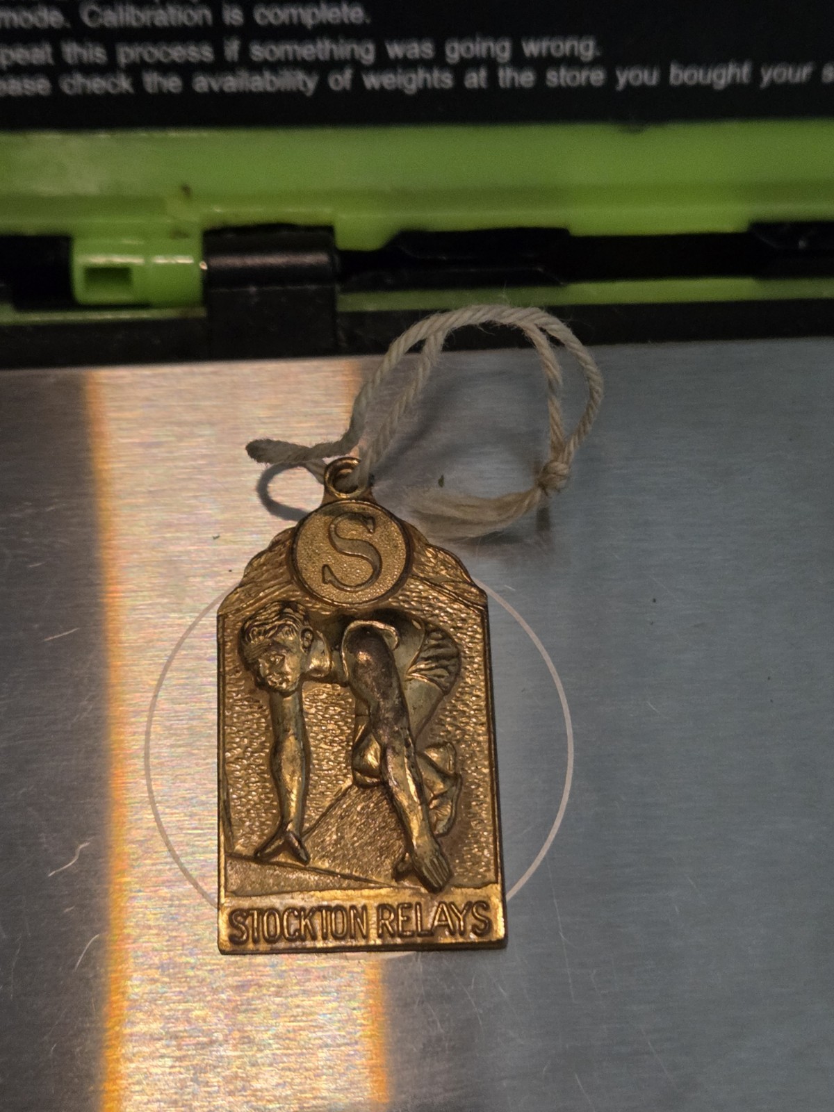 Vintage Stockton Relays 1953 Track & Field 1st Place Gold Plated Medal Pendant