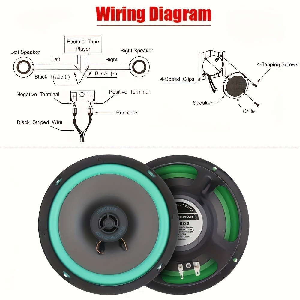 Two 6.5Inch 160W Coaxial Car Audio Speakers 2 Way HIFI Stereo Sound Door Speaker