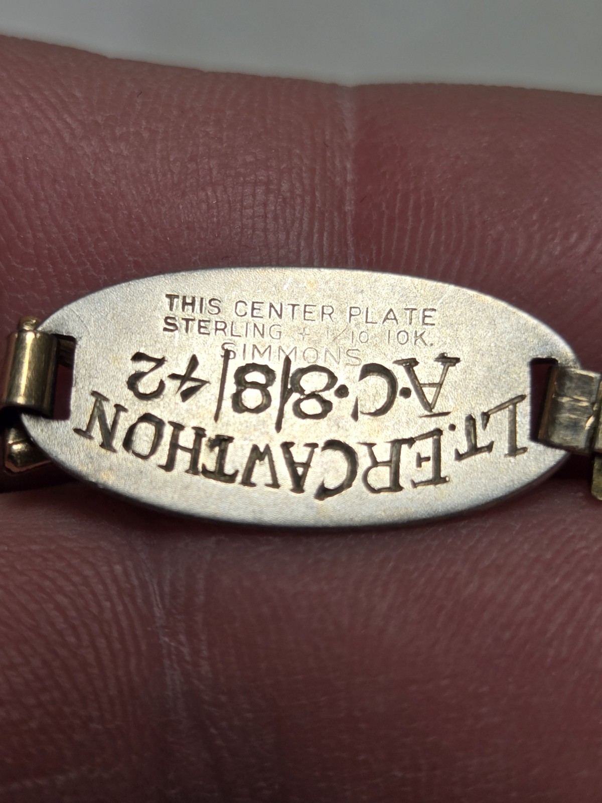 Vintage rare 1942 Sterling Silver WWII US Sweetheart Military Wings Bracelet