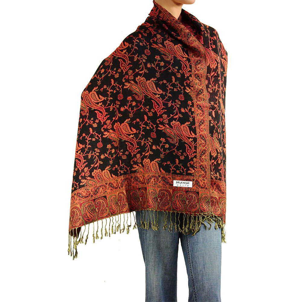 Falari Large Reversible Paisley Pattern Pashmina Scarf Shawl Wrap for all season