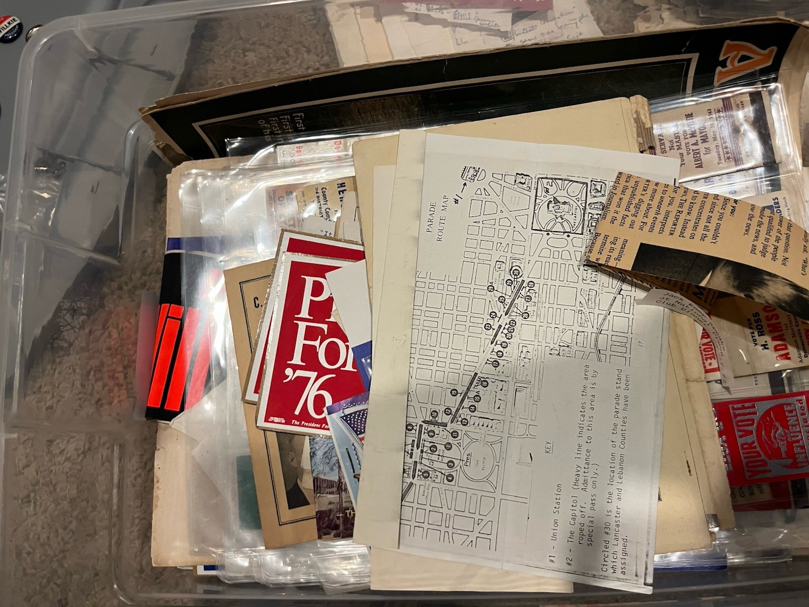 Political Ephemera Lot Paper, Pins, Collectibles, Stickers, Match By The Pound!