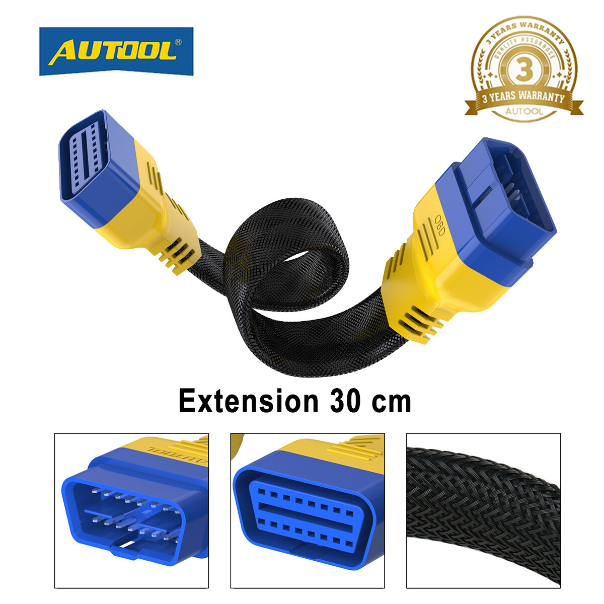 16pin OBD2 Extension Cable Male to Female OBD II Cable Diagnostic Cable Extender