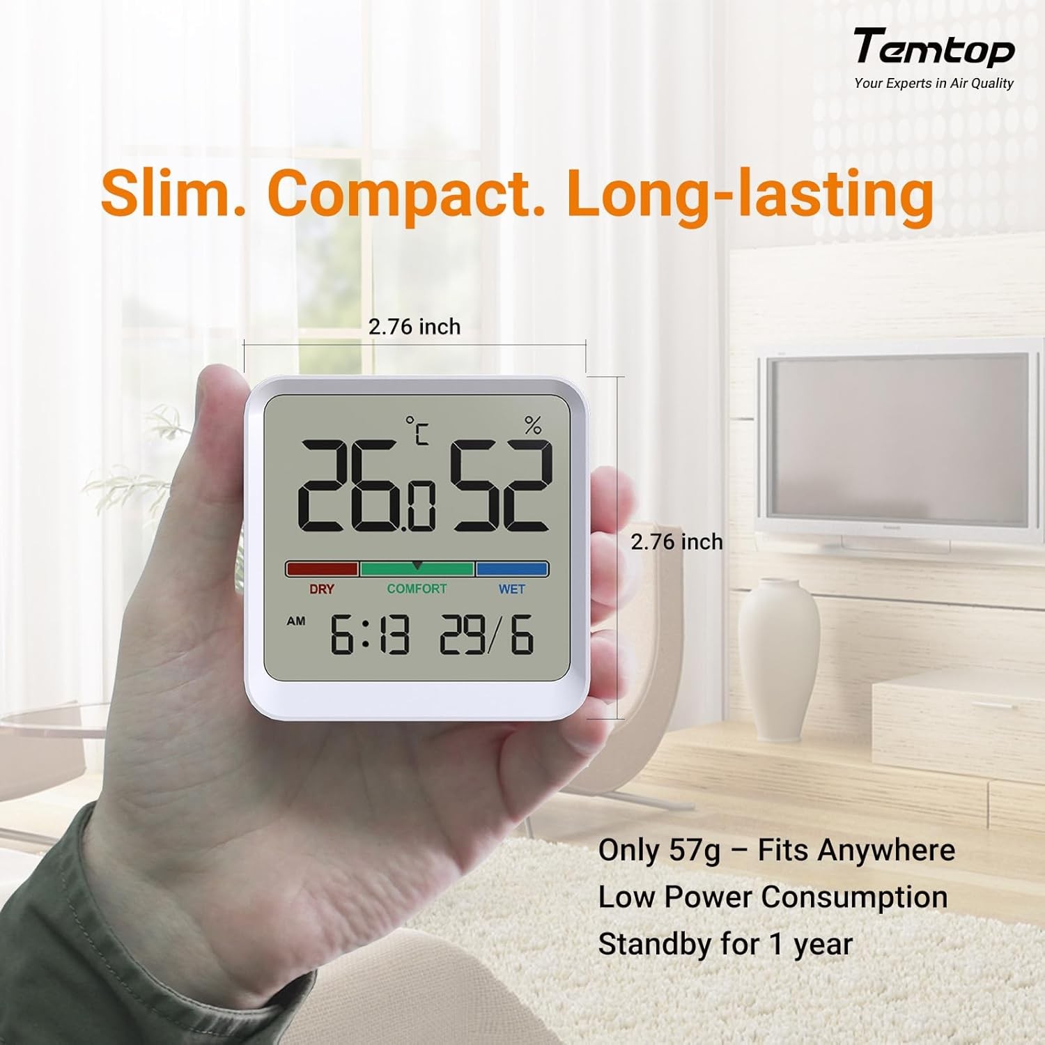 Temtop Thermometer Indoor Digital Hygrometer Temperature Humidity Meter Home
