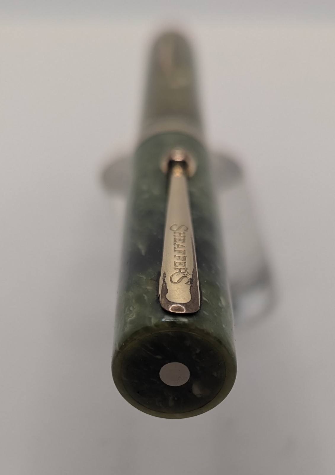 1920's Sheaffer Jade Green Senior Flattop Fountain Pen Large 14K Lifetime Nib