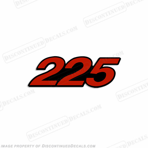 Fits Mercury Single "225" Decal - Red Large (Rear)
