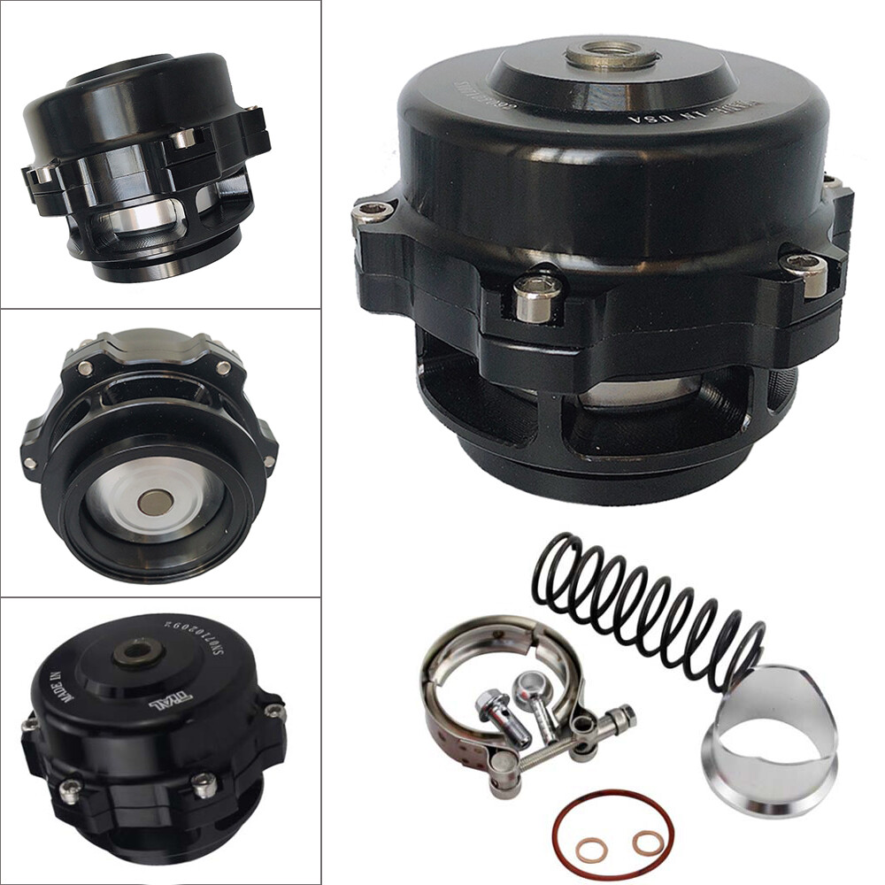 Black Universal 50mm BOV Blow Off Valve Q Typer With Tial Logo V-Band Flange