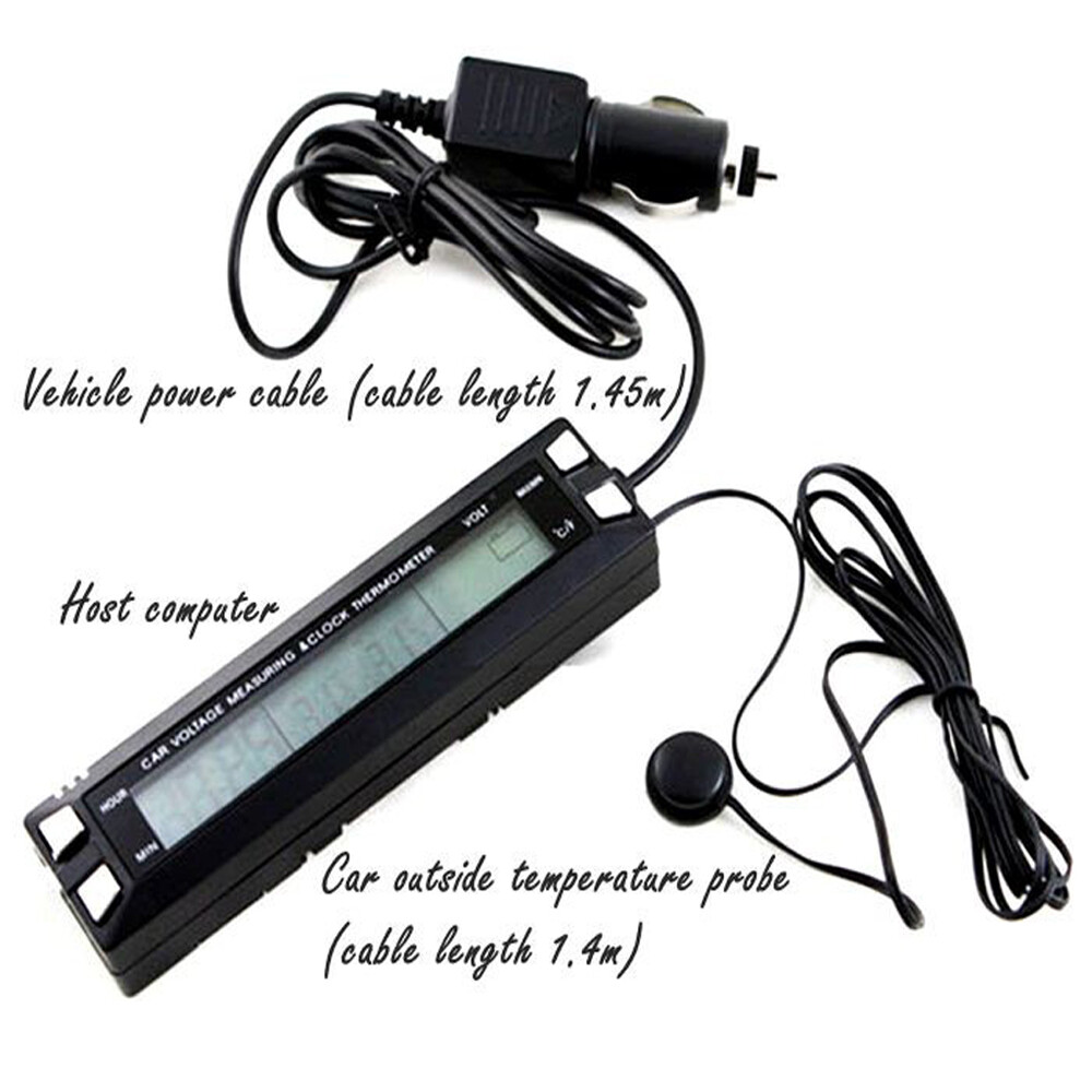 Multifunctional Car Luminous Clock Car Thermometer Voltmeter Temperature Alarm