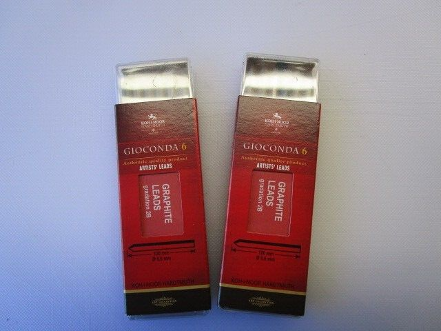 2 PACK Set of 12 Koh-I-Noor Gioconda 5.6 mm Leads for Artists' Drawing 4865 6B
