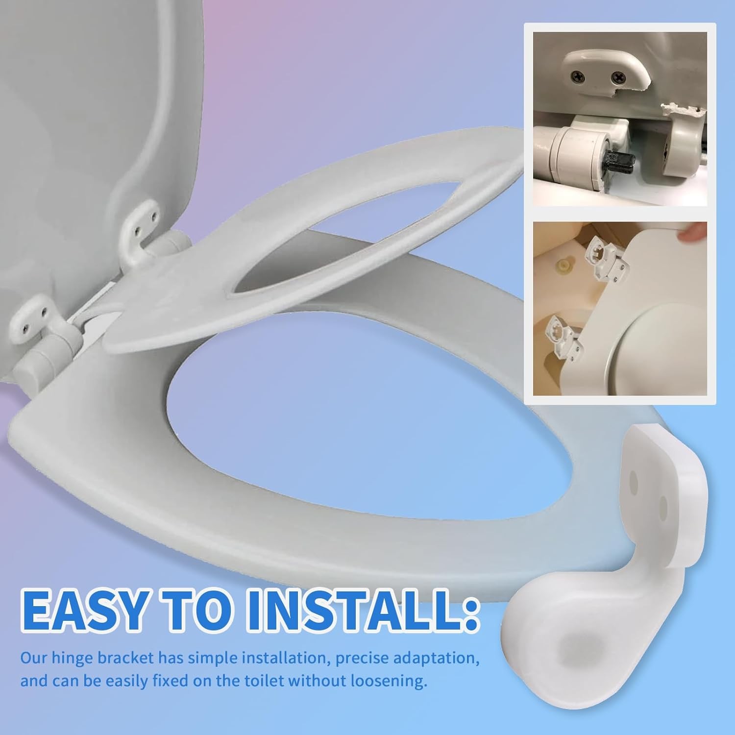 White Slow Close Hinge Bracket Replacement For Bemis Nextstep Toilet Seat(1Pc)