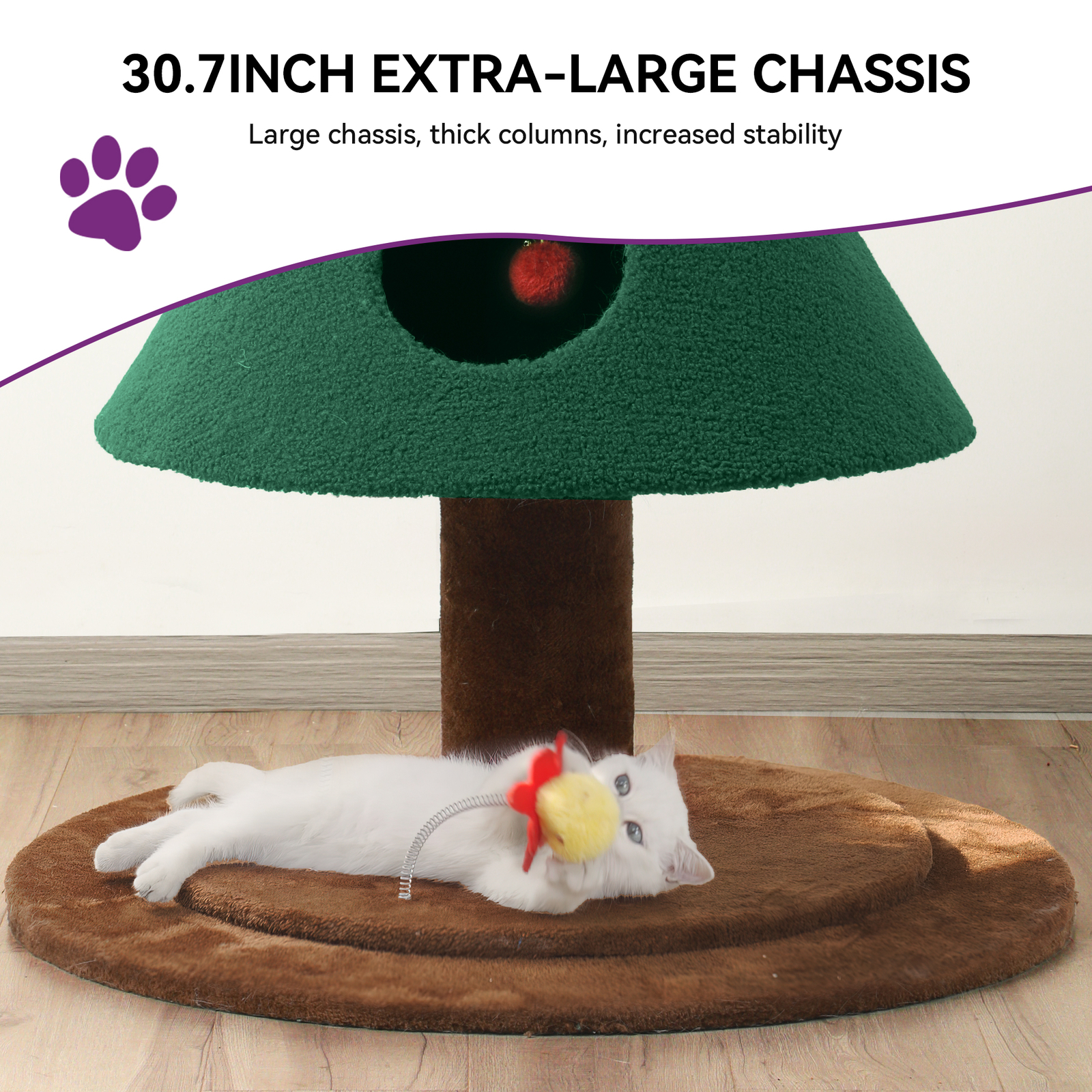 Christmas Cat Tree with Cat House Cat Tower for Indoor Cats with Cat Condos