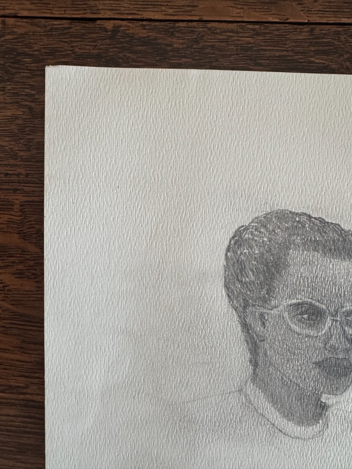 Original Pencil Drawing Young African-American Woman in Glasses 9"x12"