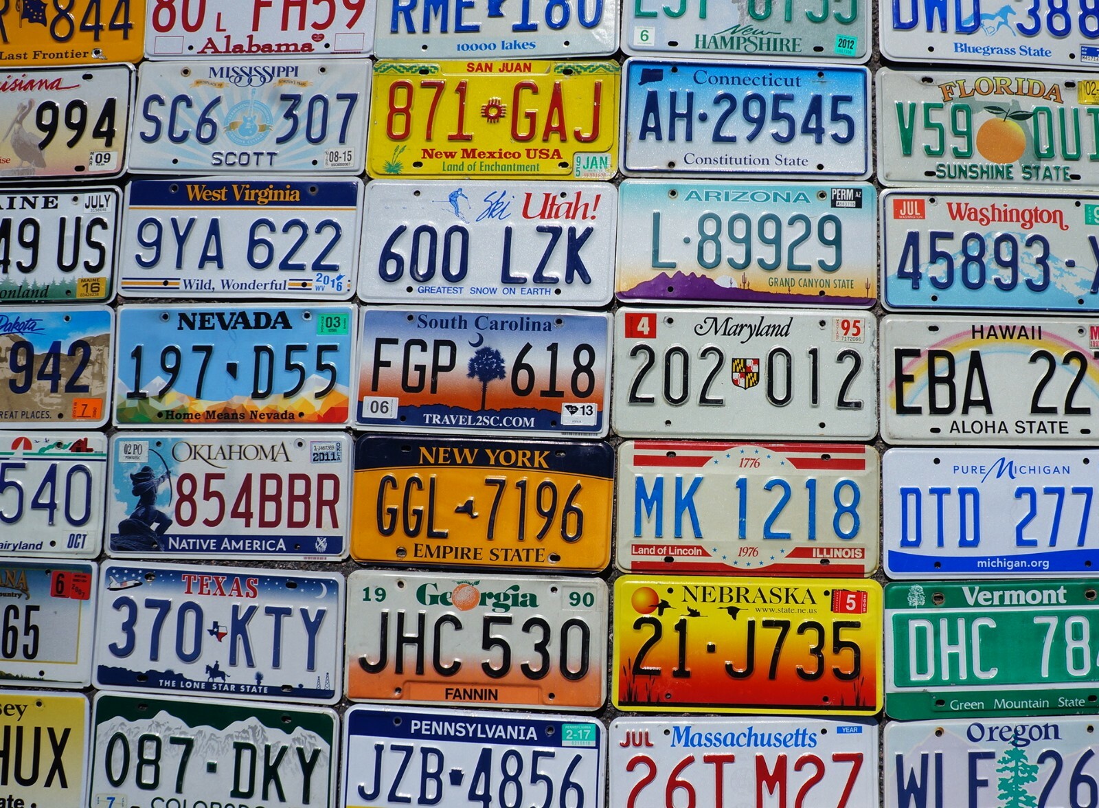 Authentic License Plate - ALL 50 STATES + Territories NICE License Plates Lot