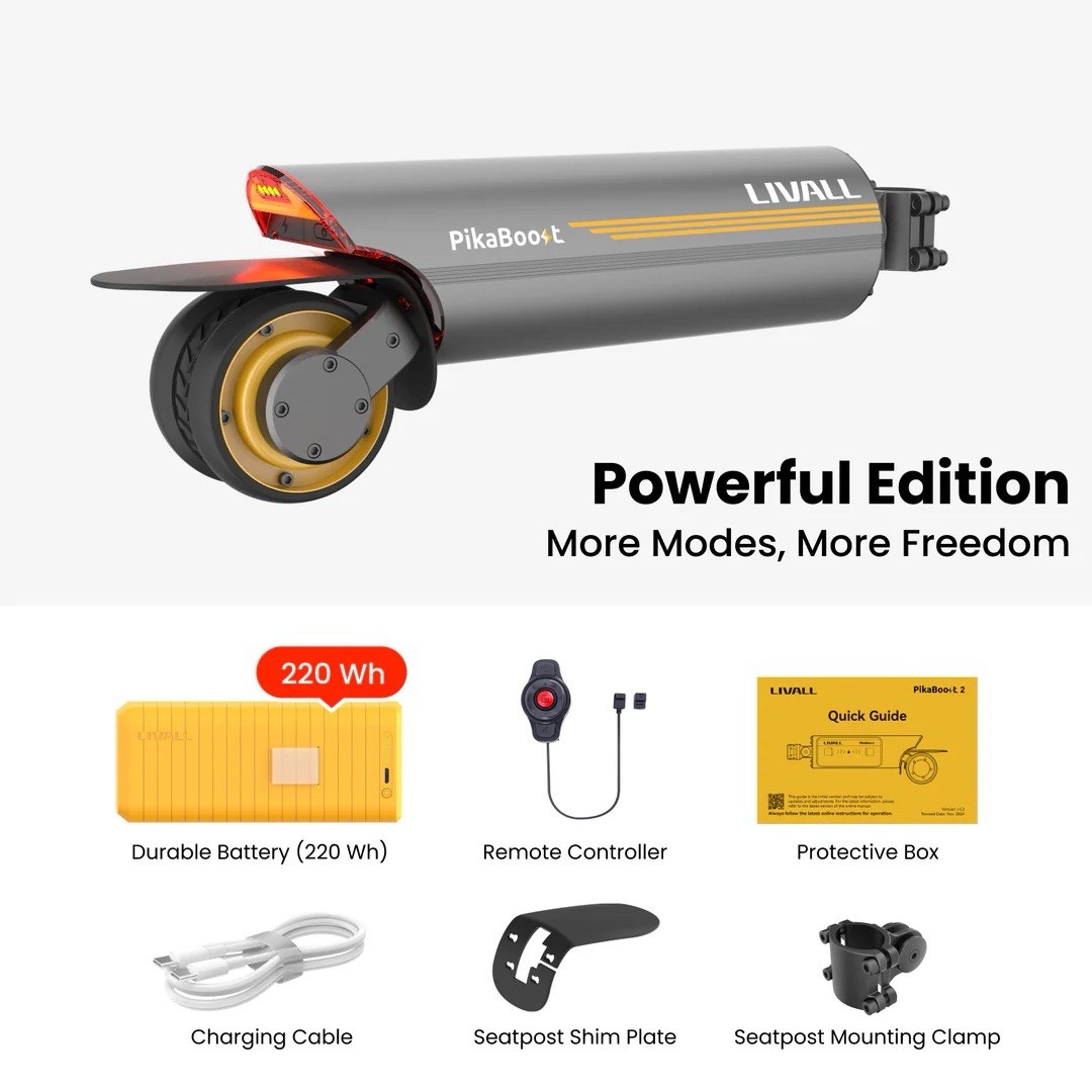 Livall PikaBoost 2 eBike Conversion Kit - Powerful Edition