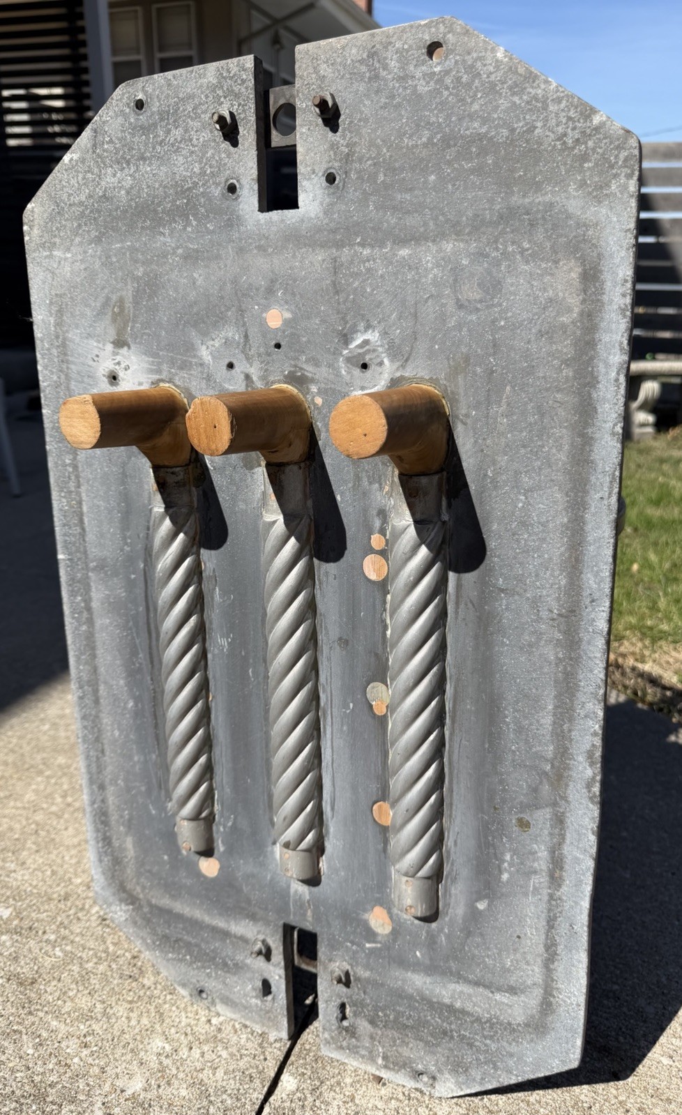 VTG Industrial Aluminum Foundry Mold Rope Pattern Sculpture Abstract Wall Art