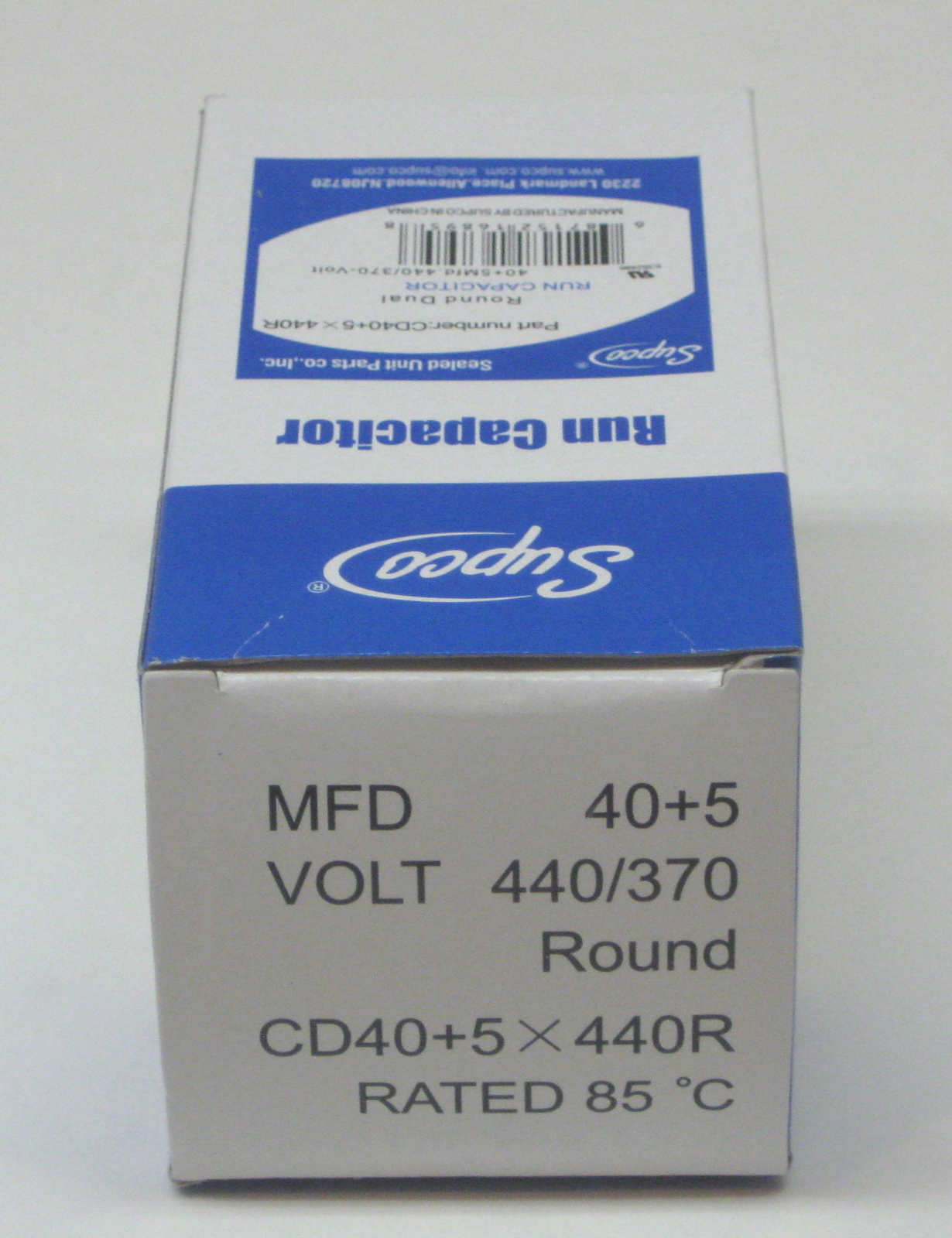 Air Conditioning HVAC Round Dual Motor Run Capacitor 40 + 5 MFD 440 Volt