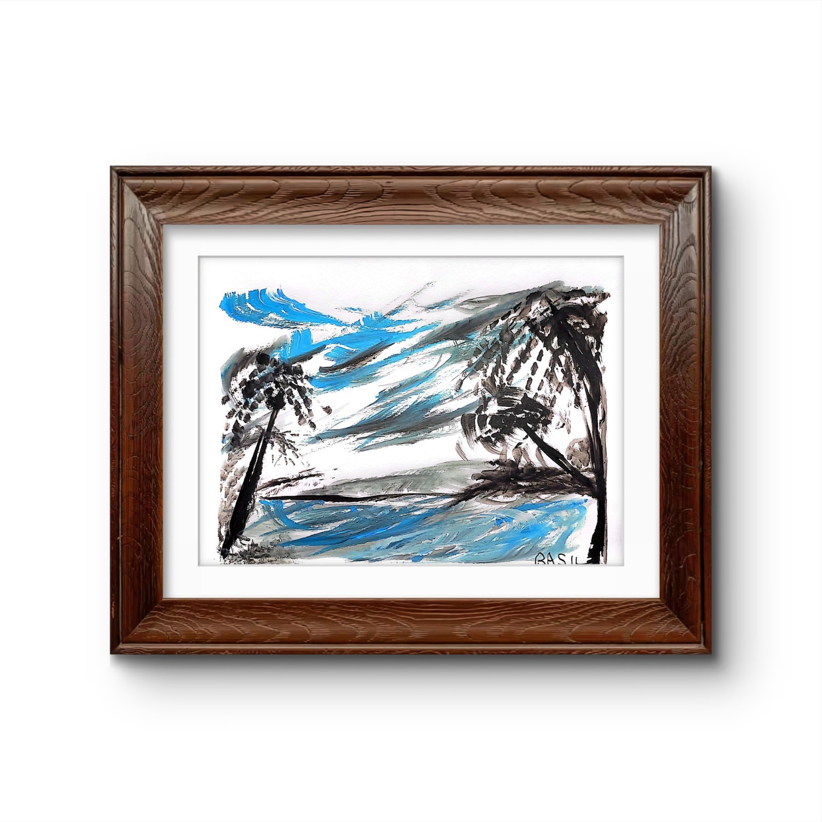 Tropical Paradise 2 Contemporary Expressionist Original Painting 11x14 Shibumi