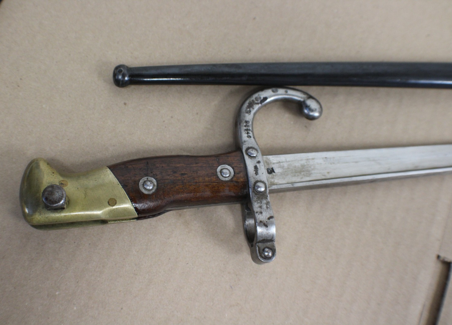 M1874 France GRAS Sword Type Bayonet W/Original Metal Scabbard