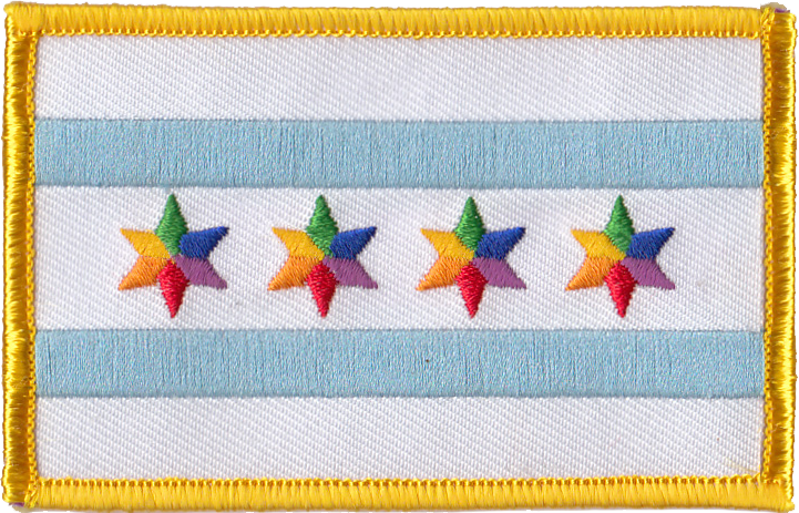 CITY OF CHICAGO FLAG PATCH: Gay Pride