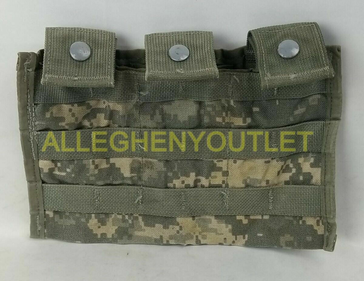 US Army MOLLE II ACU Fighting Load Carrier Vest w/ 2 Triple Mag Pouches EXC