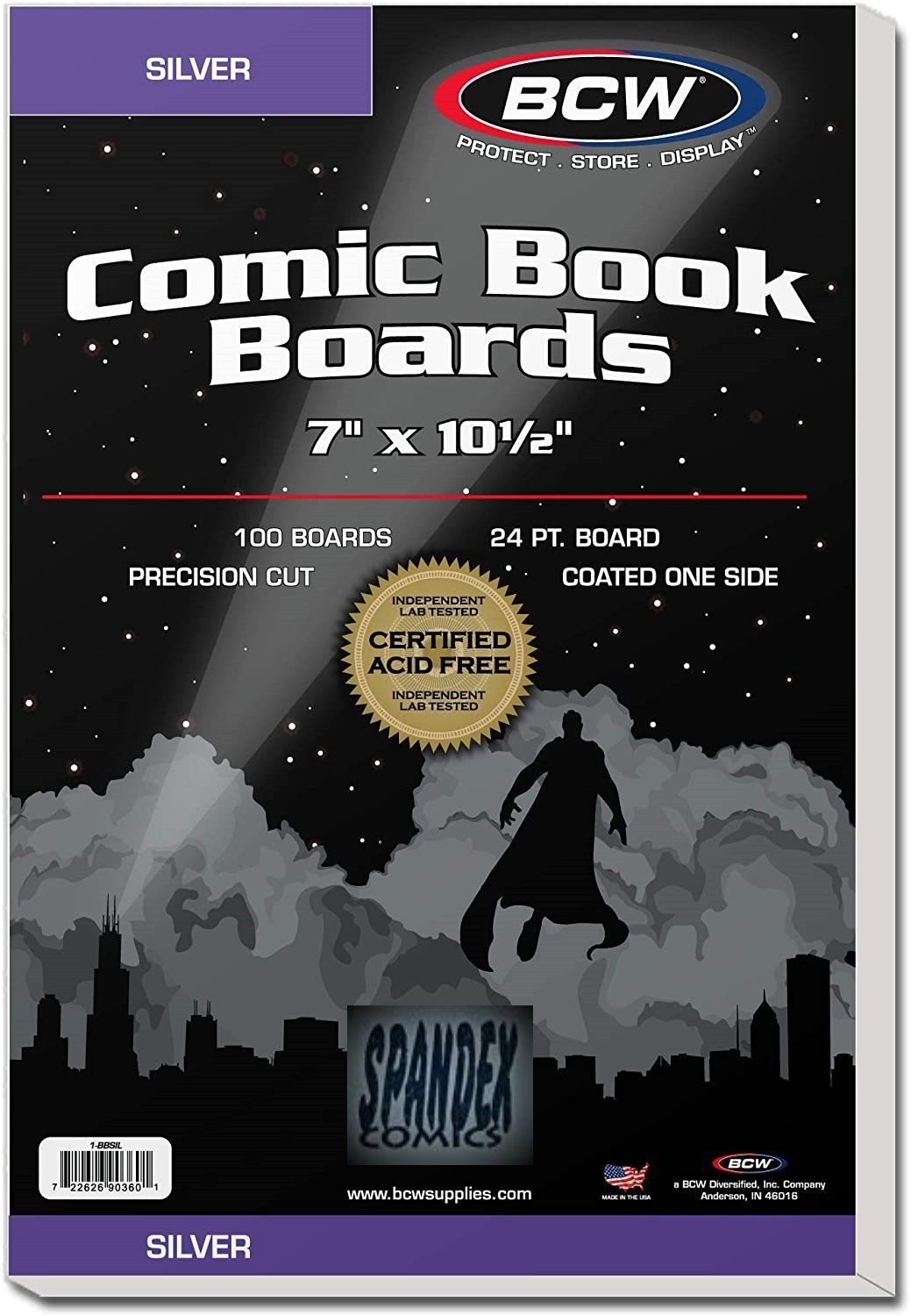 50 - BCW Silver Thick Resealable 2MIL Poly Comic Book Bags & Backing Boards