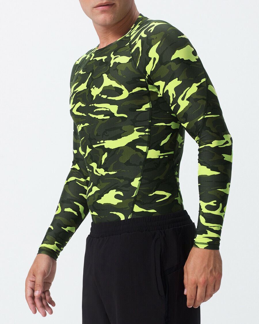 HPE Performance Medium CAMO Combat Compression Long Sleeve Top Shirt Men NWT N61