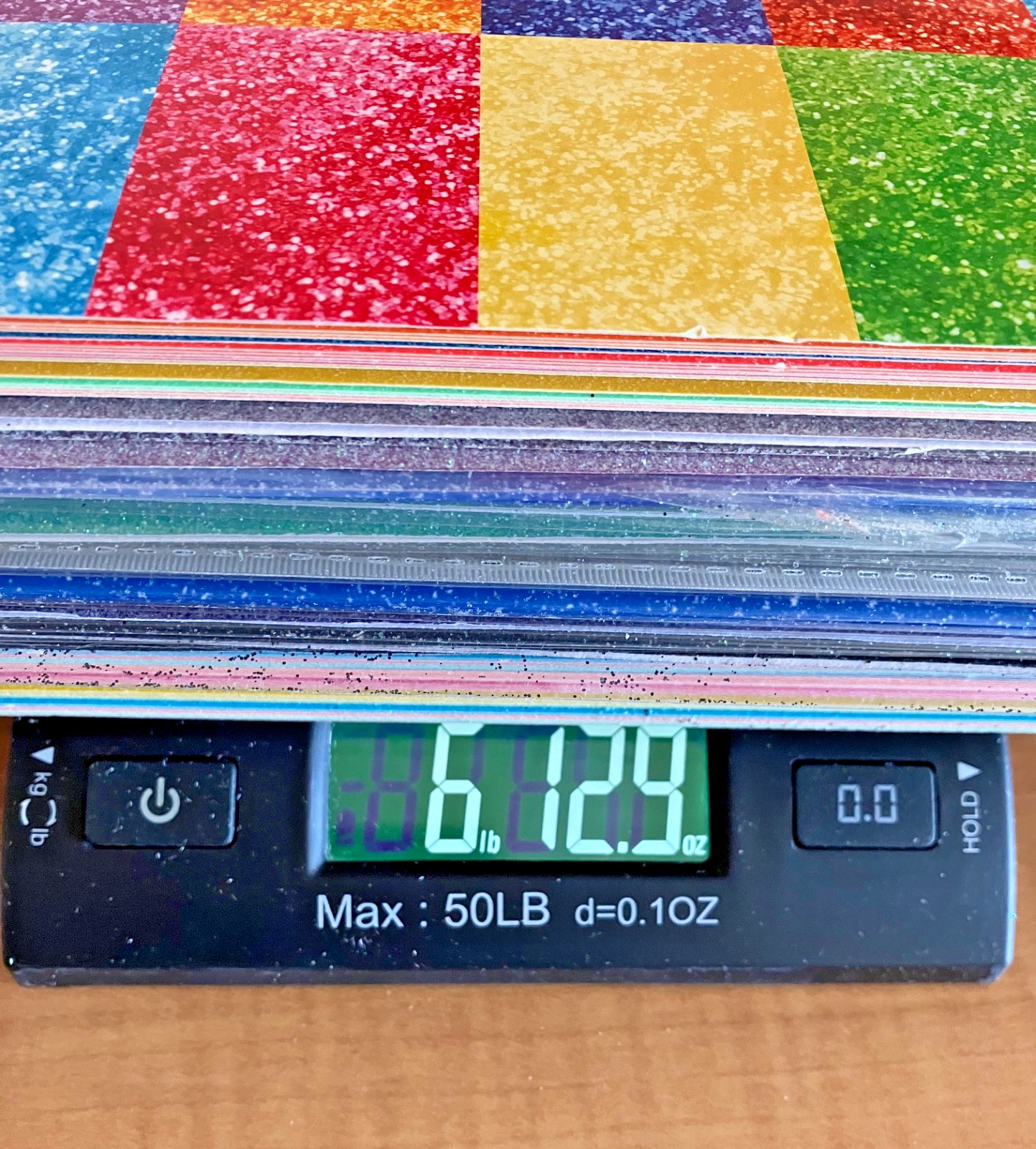 Huge Lot 12x12 Scrapbook Glitter Paper Mixed Colors 118 Pages 6 Pounds 13 Ounces