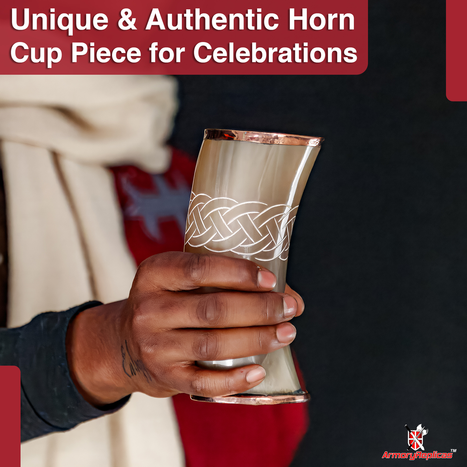 Norse Viking The Hooded Raven Tankard Ceremonial Drinking Horn Cup / Mug