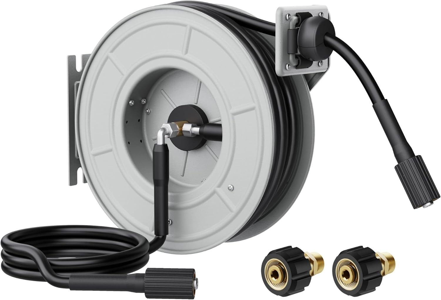 Giraffe Tools 3200PSI Pressure Washer Hose Reel 1/4" x 65 ft Retractable Hose