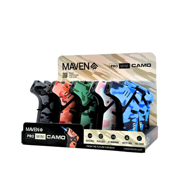 😎💥2 X MAVEN PRO MINI CAMO EDITION TORCH LIGHTER ADJUSTABLE FLAME 🔥 LOT OF 2 ✨