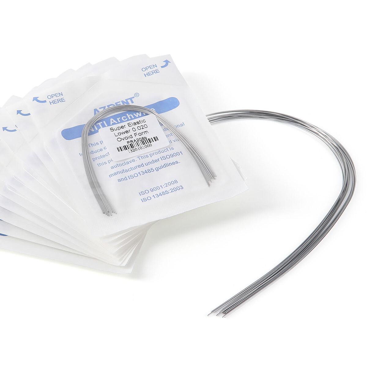 AZDENT Ortodoncia Dental Super Elástica Niti Arco Redondo Alambre Ovoide/Natural