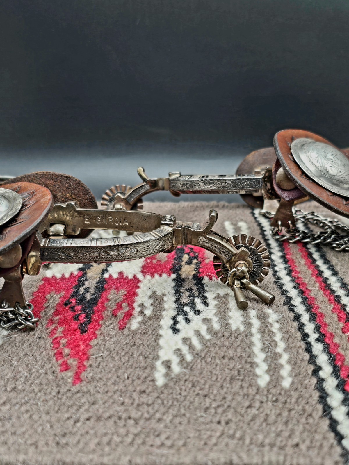 Vintage E. Garcia Silver Overlay Spurs