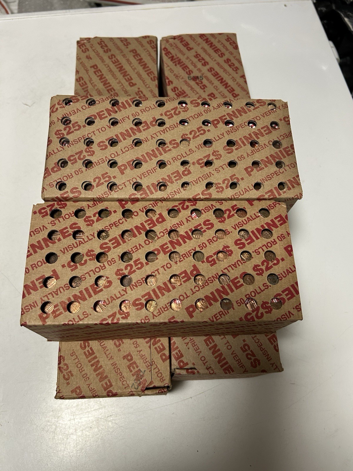 Mixed Unsearched Circulated Lincoln Pennies-50 Bank Rolls,1 BOX.