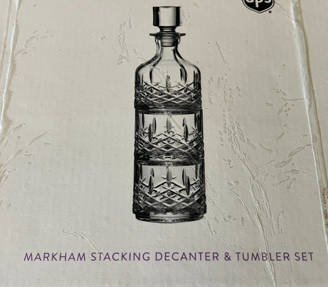 Marquis by Waterford Crystal Markham Stacking Decanter & Tumbler Set Whiskey