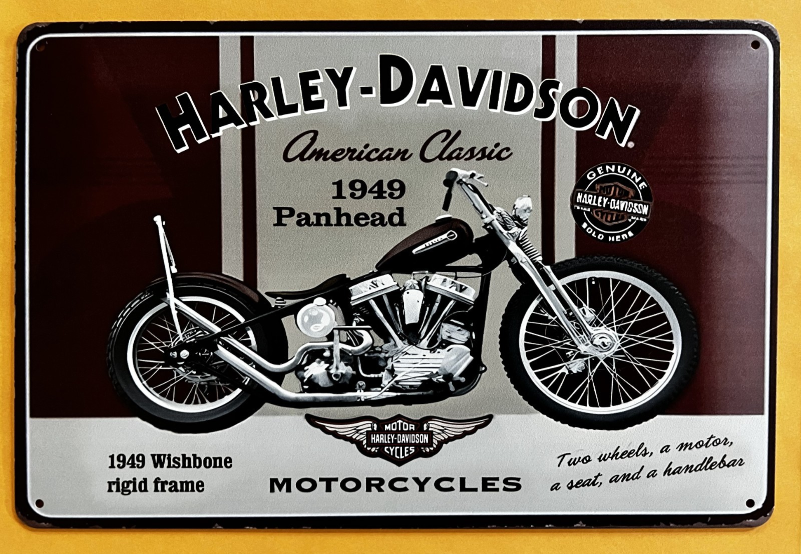 Harley 1949 Panhead Tin Sign (Bobber Knucklehead Fatboy Sportster Twin) W50113