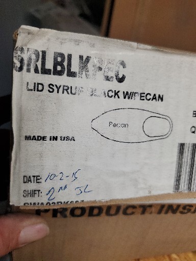 Service Ideas SRLBLKPEC Syrup Dispenser Lid - Black W/Pecan Qty-1