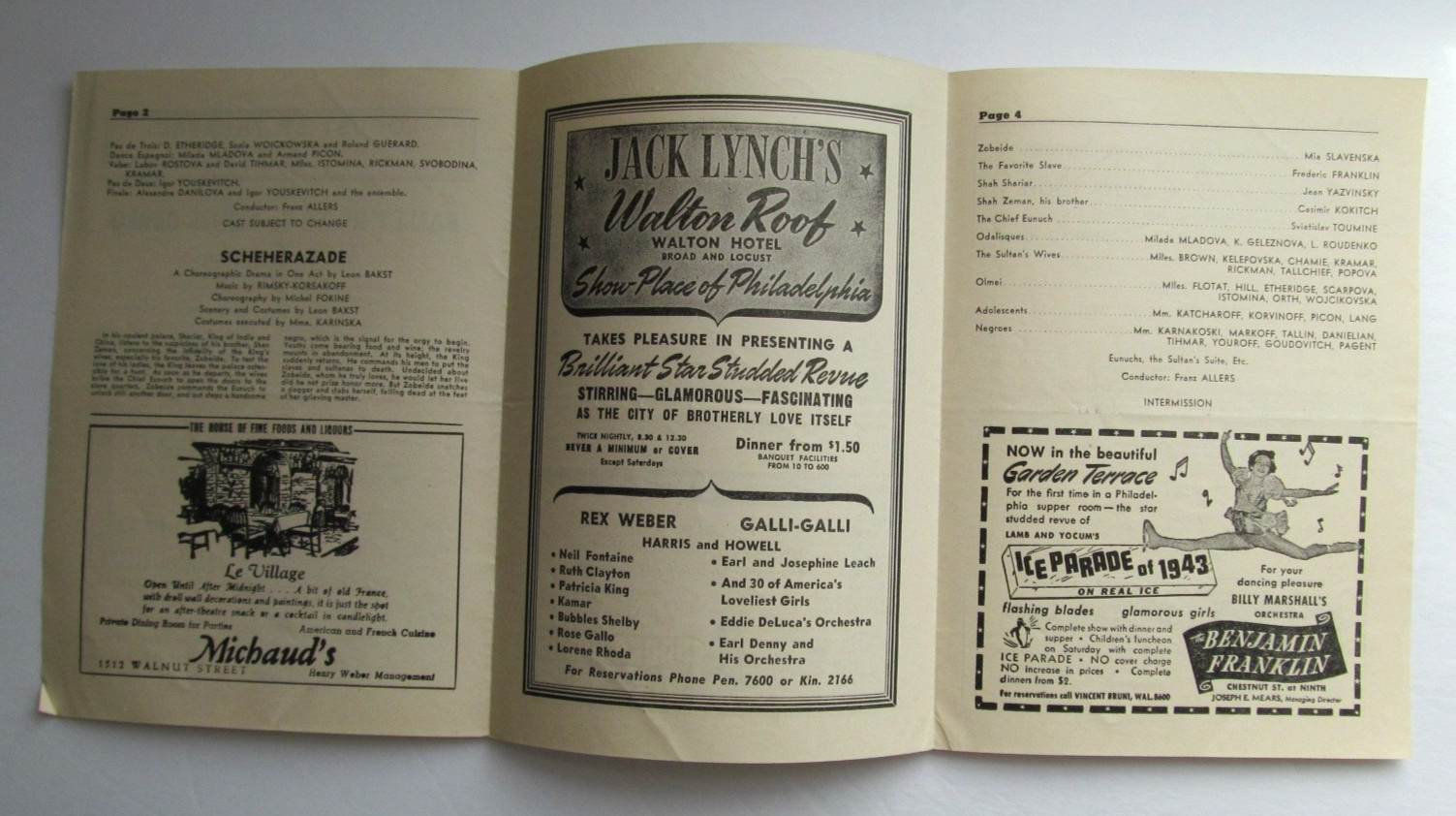 Program - Ballet Russe de Monte Carlo - 1943 - Philadelphia "Betty" Tallchief