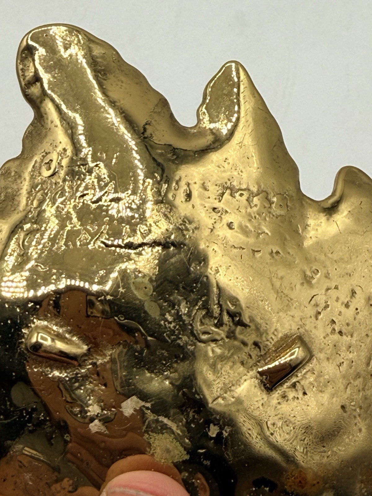 VTG 1948 Virginia Metalcrafters Chrysanthemum Leaf 3-41 Solid Brass Trinket